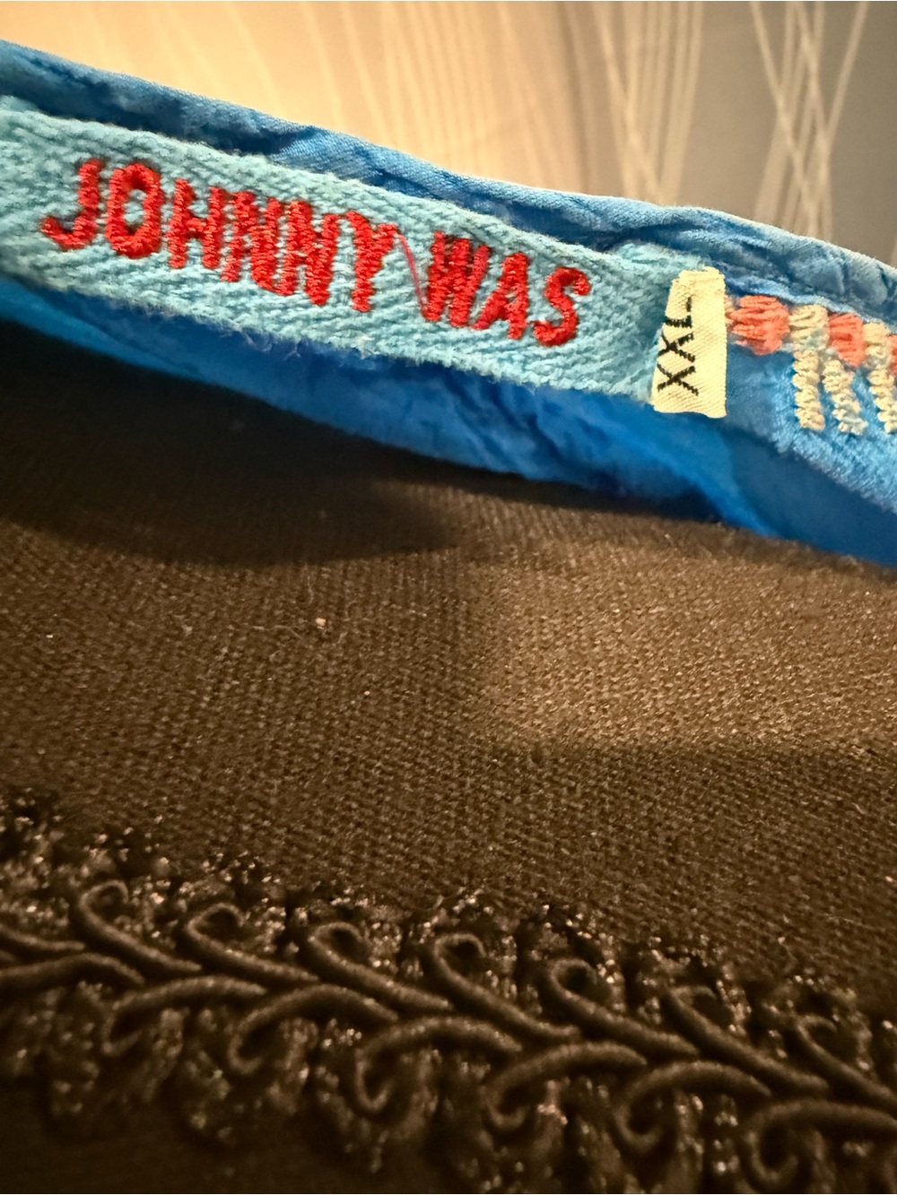 Johnny Was Bright Blue Embroidered Boho Tunic - Picture 2 of 3